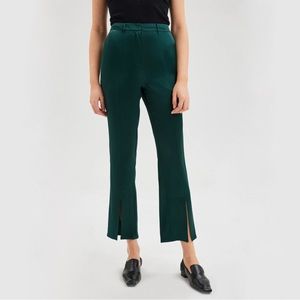 Lattelier Front Slit Trousers in Dark Green